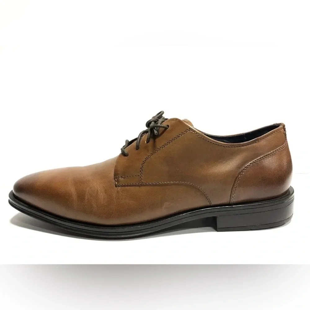 Cole Haan Mens Dawes Grand Plain Toe Oxford Tan Leather Size 10M